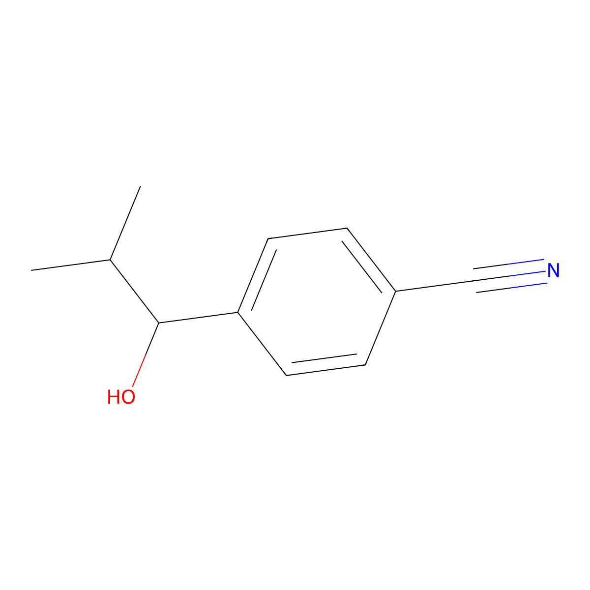 4-(1-Hydroxy-2-methylpropyl)benzonitrile molecular structure, CAS 522653-98-1