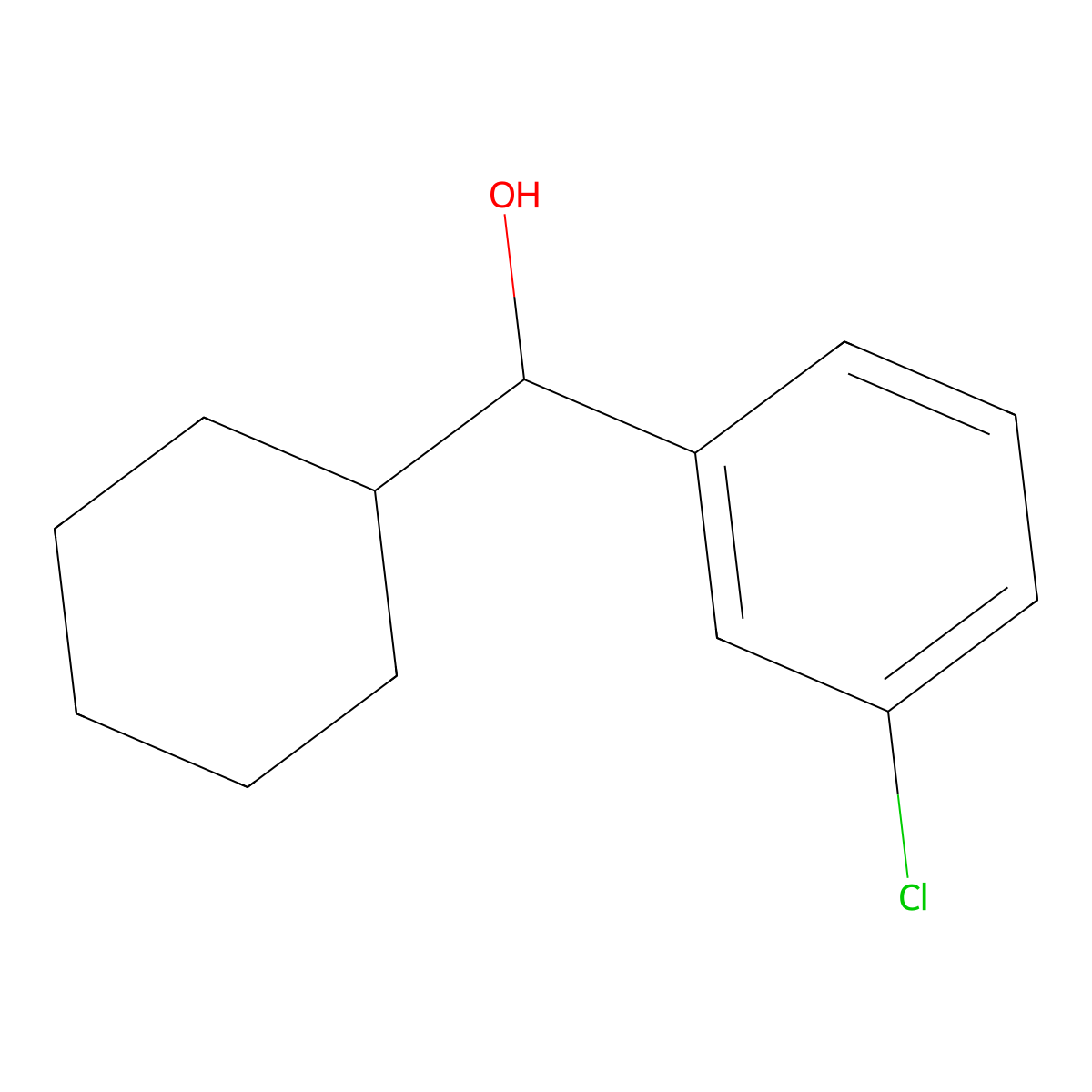 (3-Chlorophenyl)(cyclohexyl)methanol molecular structure, CAS 522654-02-0