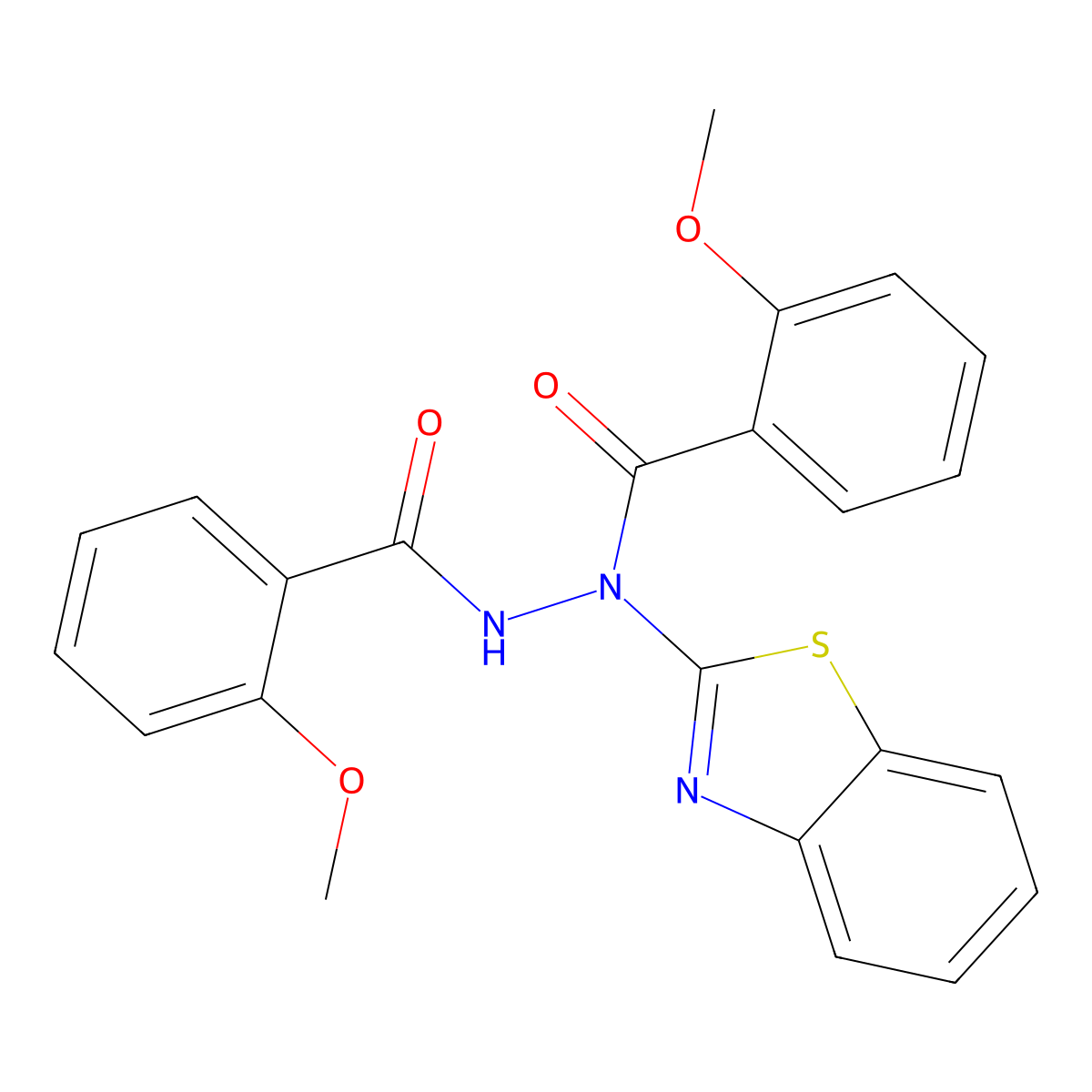 N'-(1,3-benzothiazol-2-yl)-2-methoxy-N'-(2-methoxybenzoyl)benzohydrazide molecular structure, CAS 522659-27-4