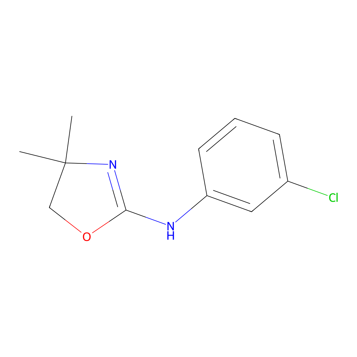 N-(3-chlorophenyl)-4,4-dimethyl-4,5-dihydro-1,3-oxazol-2-amine molecular structure, CAS 522659-33-2