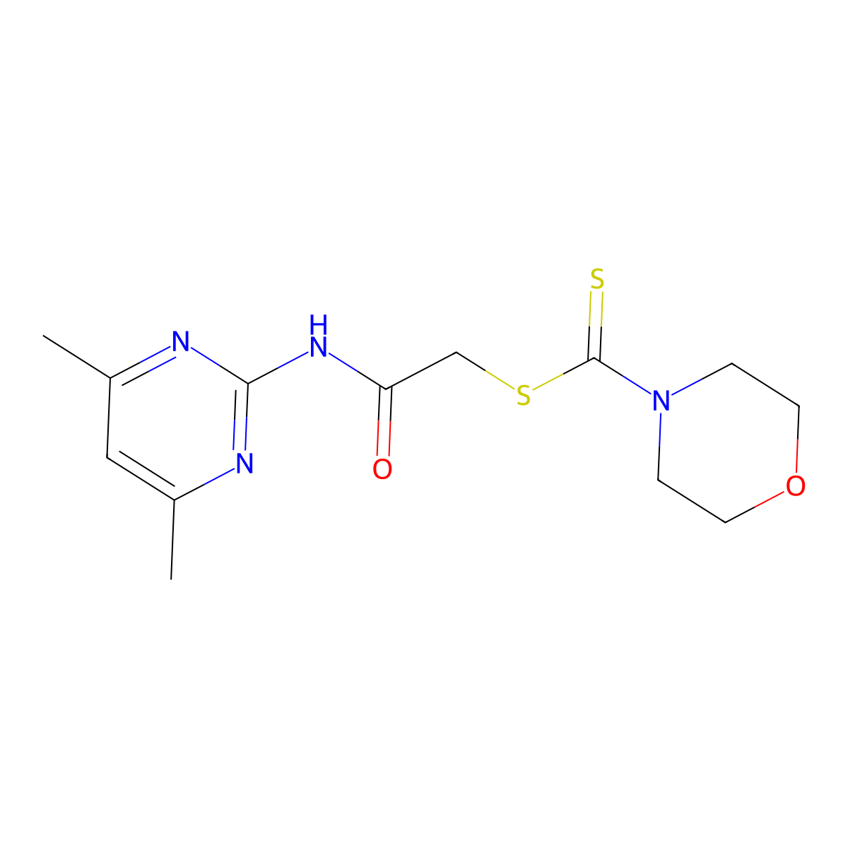 2-[(4,6-Dimethylpyrimidin-2-yl)amino]-2-oxoethyl morpholine-4-carbodithioate molecular structure, CAS 522659-40-1
