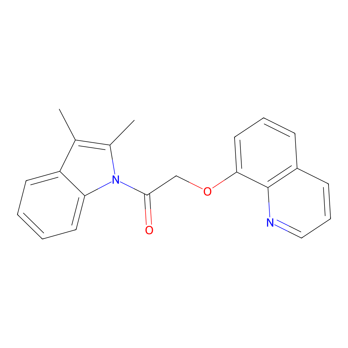 1-(2,3-Dimethylindol-1-yl)-2-quinolin-8-yloxyethanone molecular structure, CAS 522659-42-3