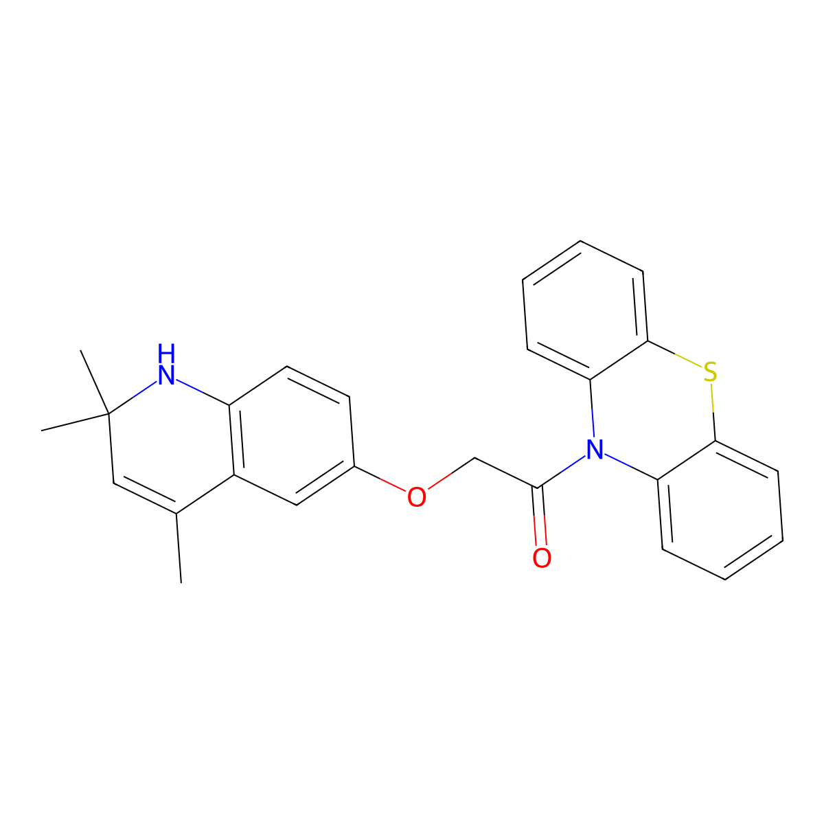 1-phenothiazin-10-yl-2-[(2,2,4-trimethyl-1H-quinolin-6-yl)oxy]ethanone molecular structure, CAS 522659-48-9