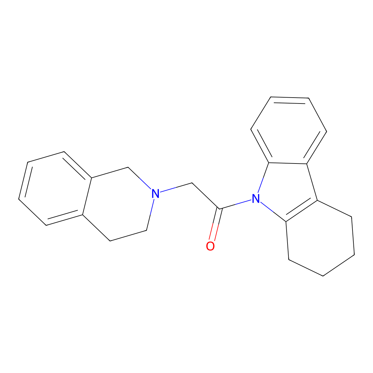 2-(3,4-dihydroisoquinolin-2(1H)-yl)-1-(1,2,3,4-tetrahydro-9H-carbazol-9-yl)ethanone molecular structure, CAS 522659-62-7