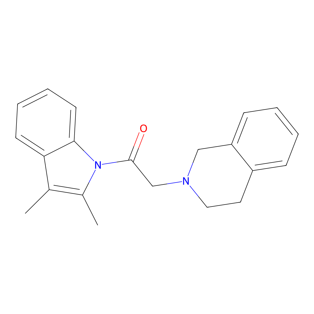 2-(3,4-dihydroisoquinolin-2(1H)-yl)-1-(2,3-dimethyl-1H-indol-1-yl)ethanone molecular structure, CAS 522659-63-8