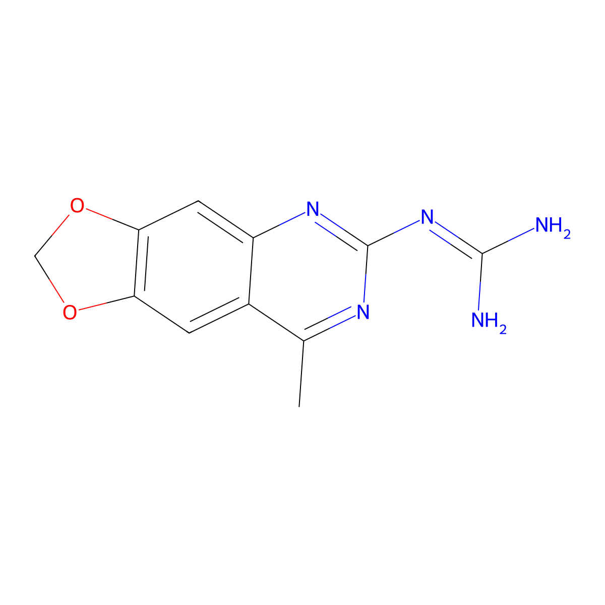 N-(8-Methyl-[1,3]dioxolo[4,5-g]quinazolin-6-yl)-guanidine molecular structure, CAS 522659-83-2