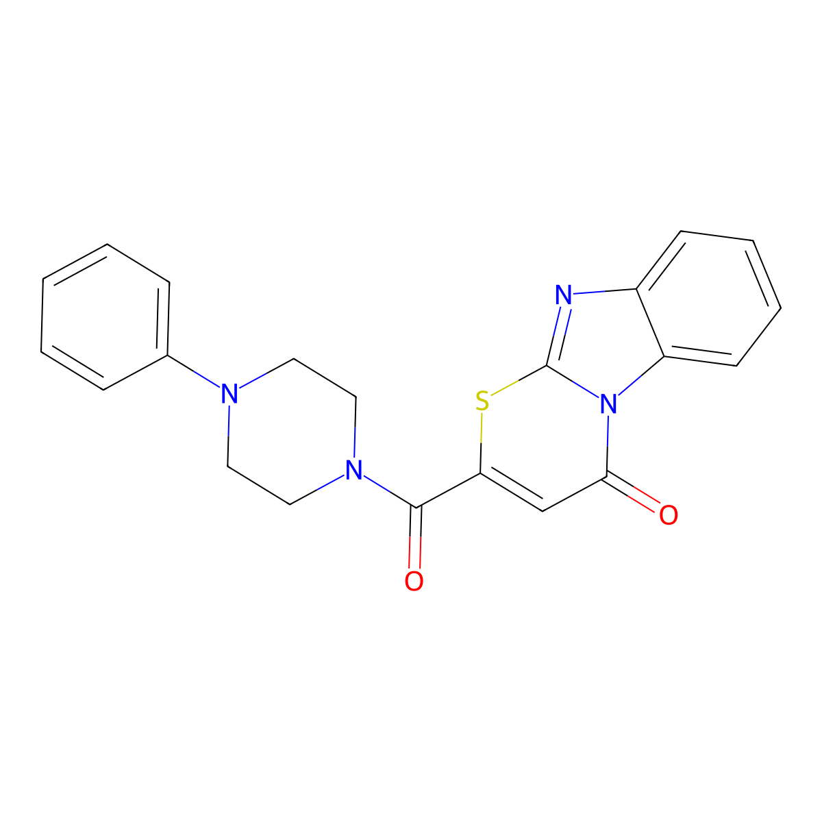 2-(4-Phenylpiperazine-1-carbonyl)-[1,3]thiazino[3,2-a]benzimidazol-4-one molecular structure, CAS 522659-93-4