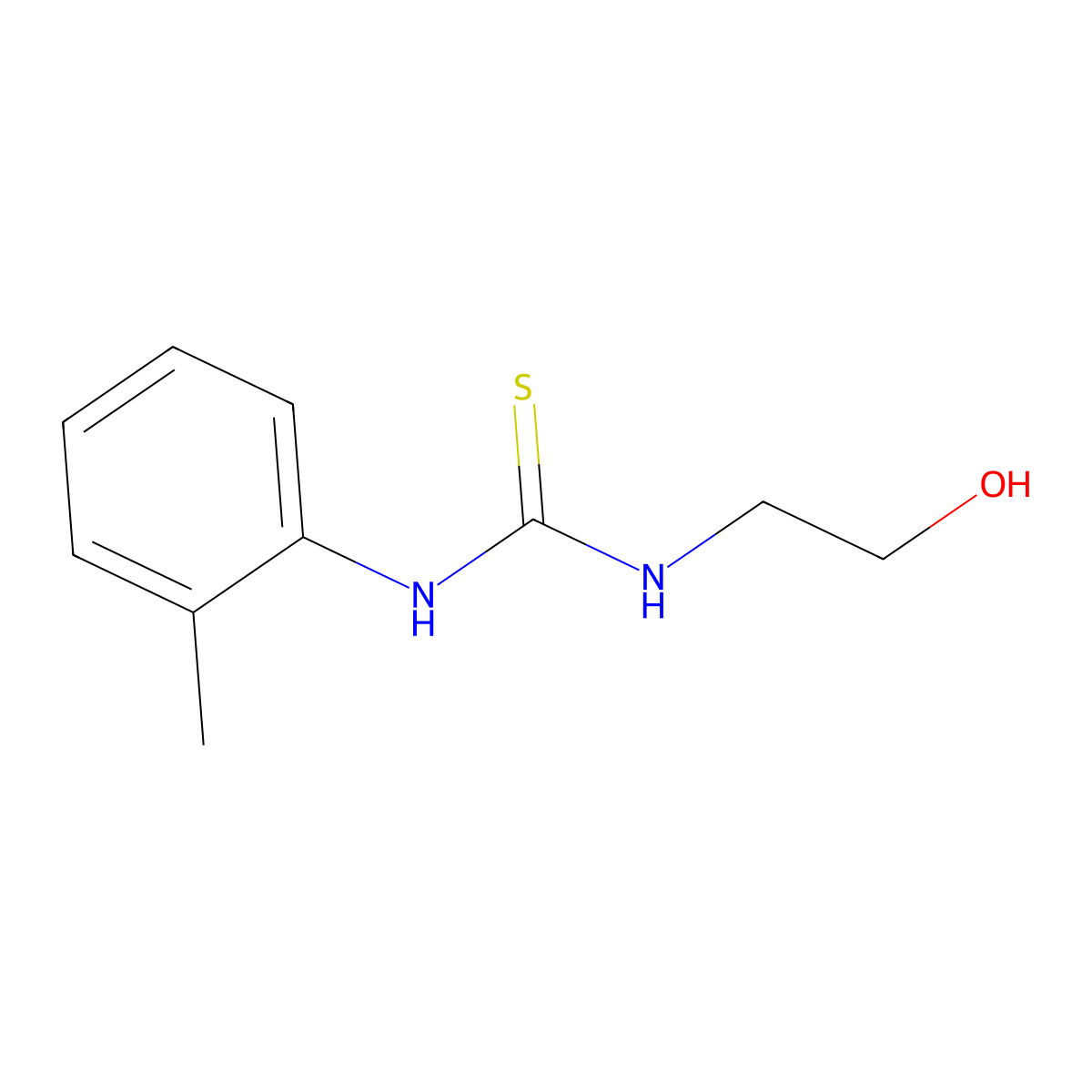 N-(2-hydroxyethyl)-N'-(2-methylphenyl)thiourea molecular structure, CAS 52266-56-5