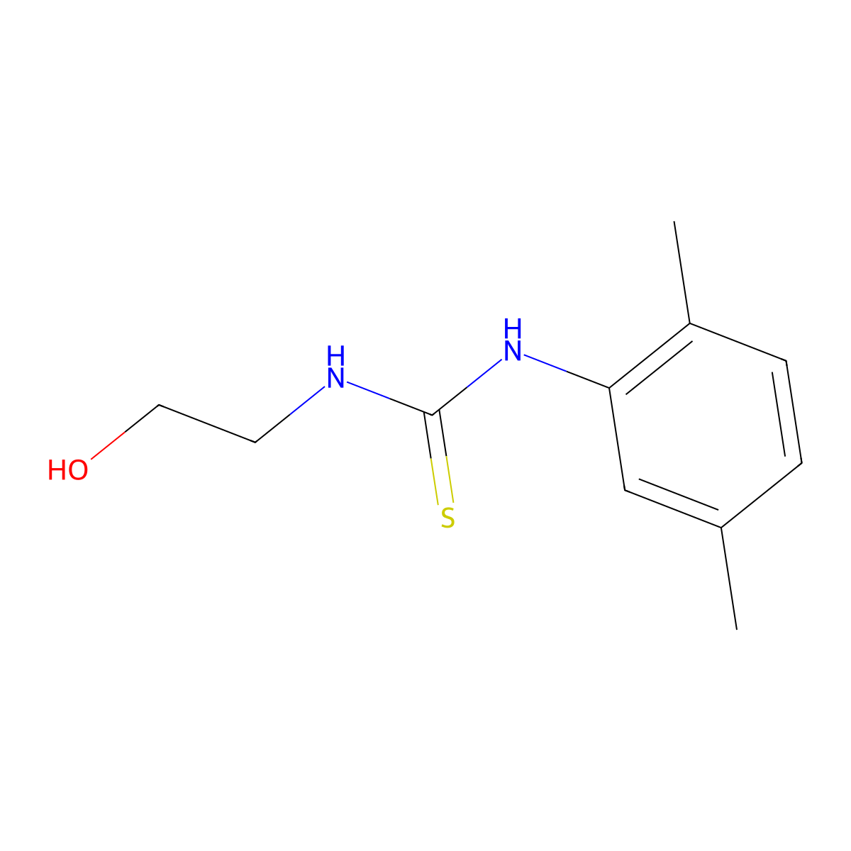 1-(2,5-Dimethylphenyl)-3-(2-hydroxyethyl)thiourea molecular structure, CAS 52266-59-8