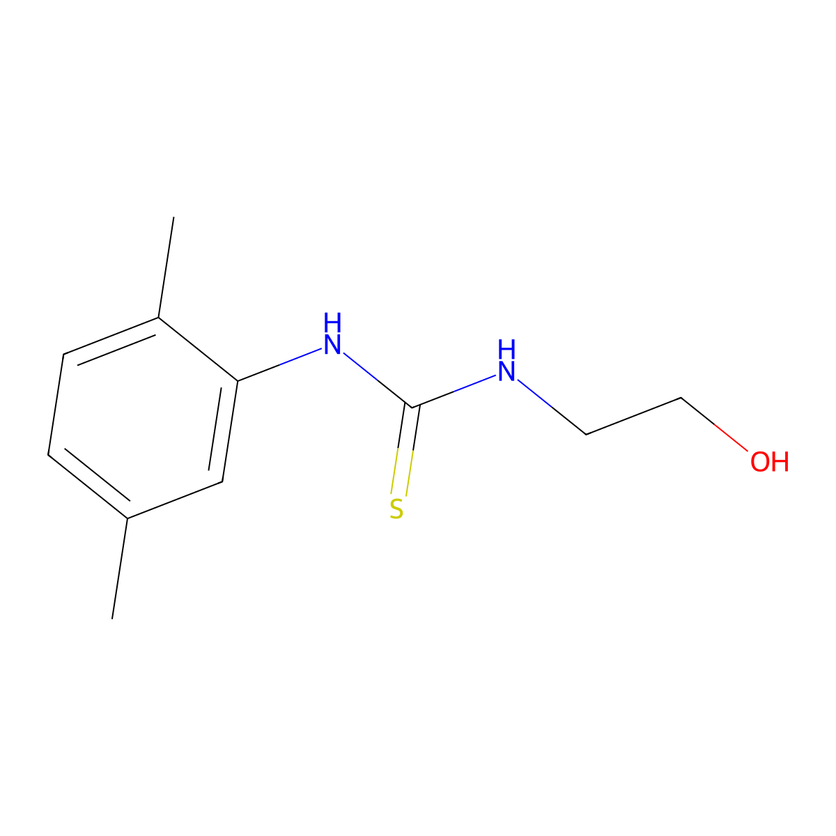 1-(2,5-Dimethylphenyl)-3-(2-hydroxyethyl)thiourea molecular structure, CAS 52266-59-8