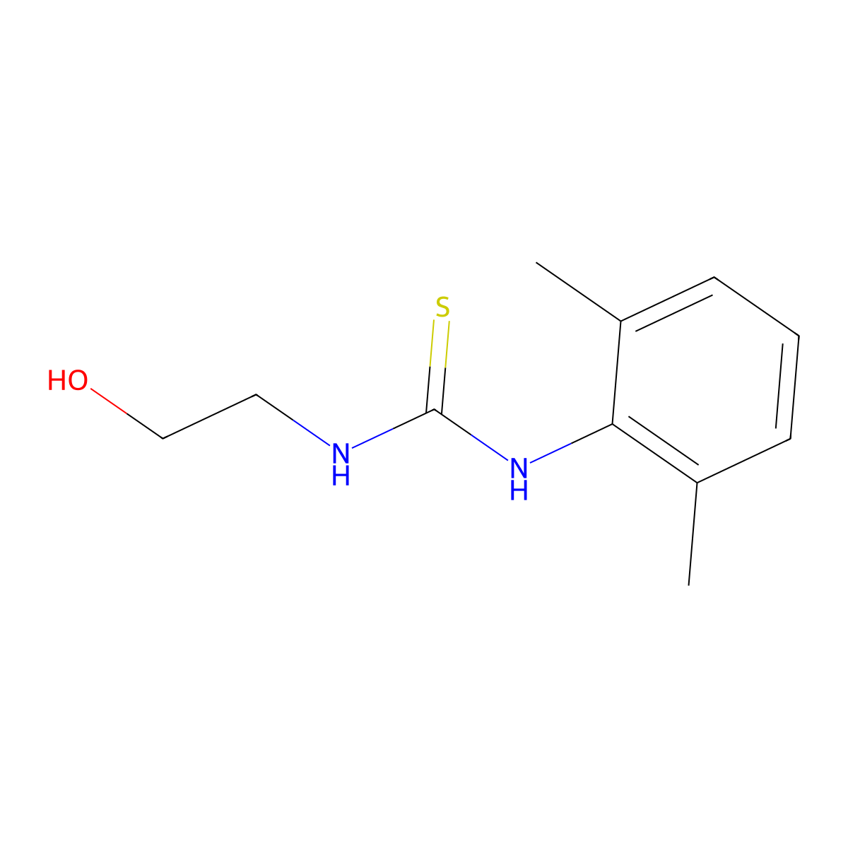 1-(2,6-Dimethylphenyl)-3-(2-hydroxyethyl)thiourea molecular structure, CAS 52266-60-1