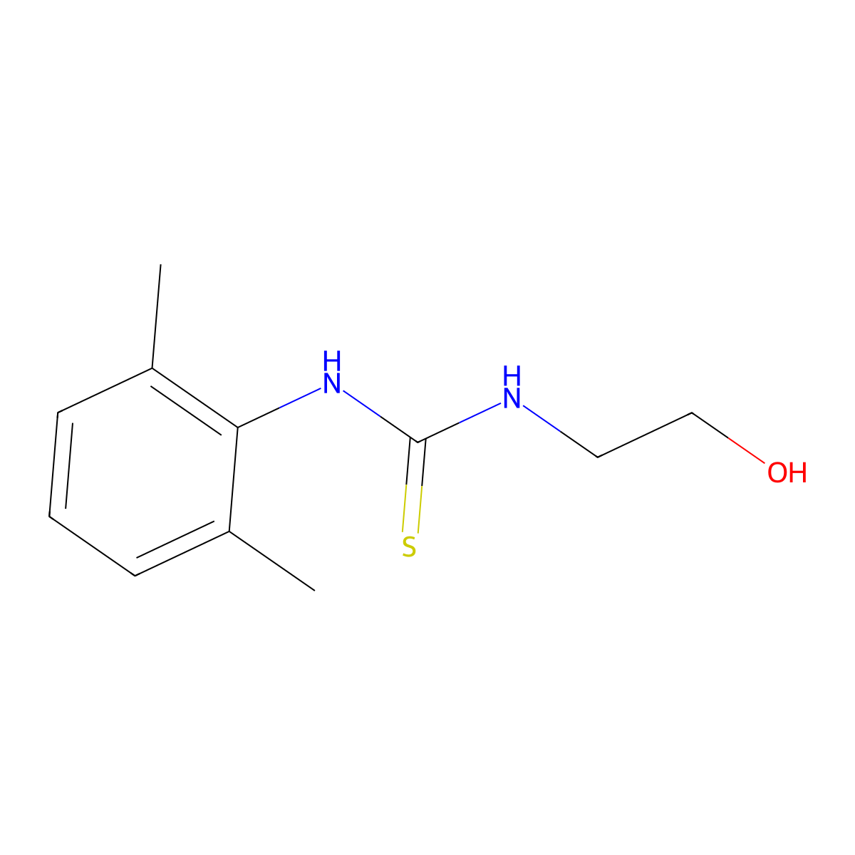 1-(2,6-Dimethylphenyl)-3-(2-hydroxyethyl)thiourea molecular structure, CAS 52266-60-1