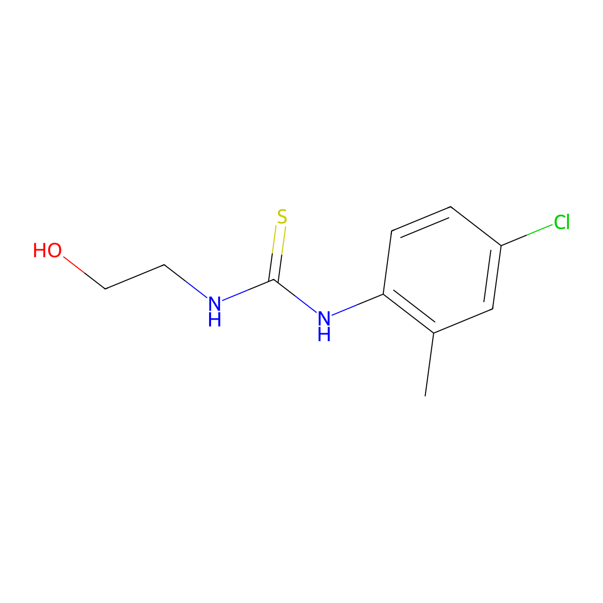 1-(4-Chloro-2-methylphenyl)-3-(2-hydroxyethyl)thiourea molecular structure, CAS 52266-61-2