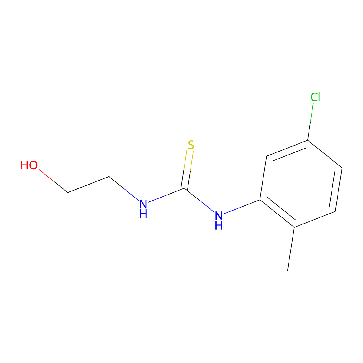 Thiourea, N-(5-chloro-2-methylphenyl)-N'-(2-hydroxyethyl)- molecular structure, CAS 52266-66-7