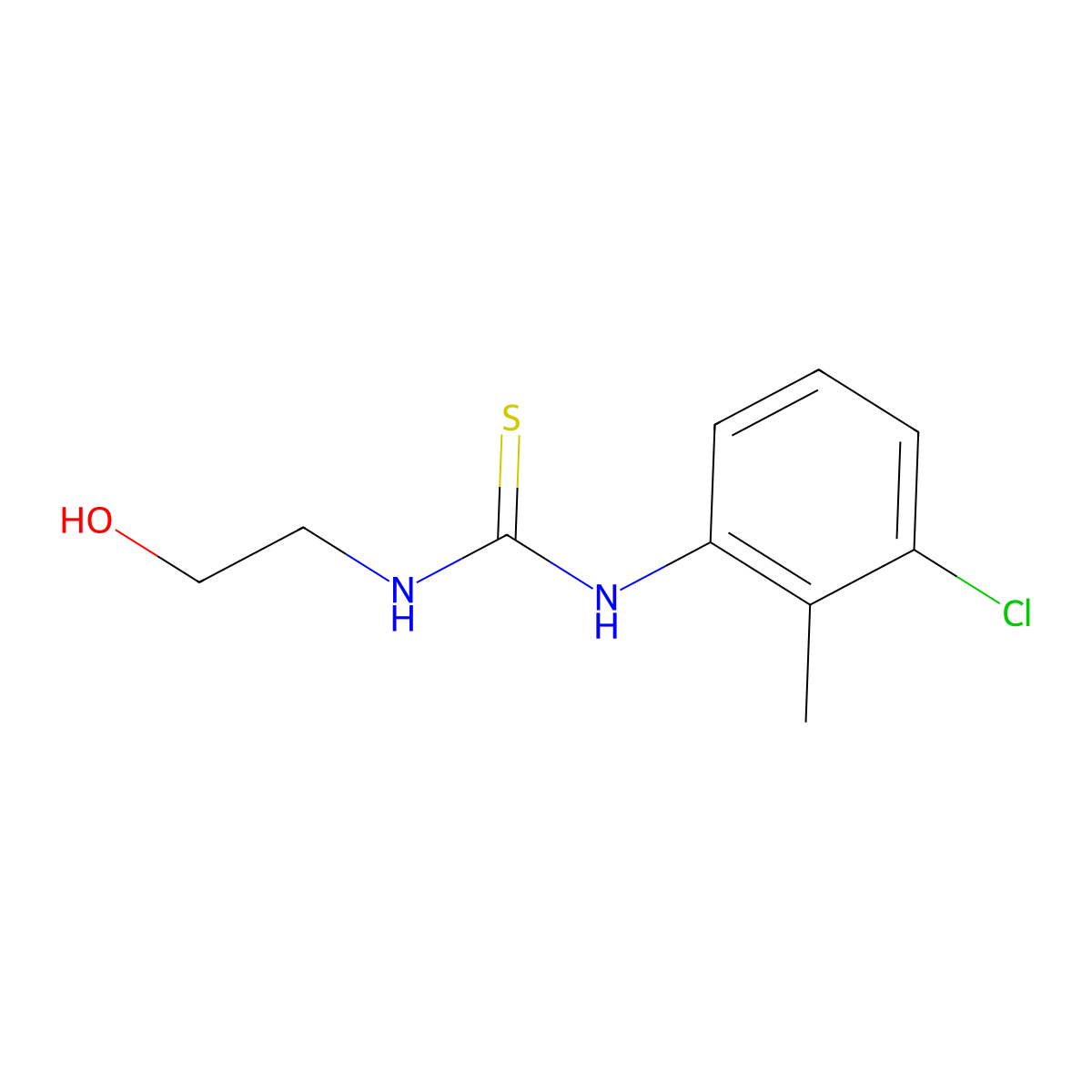 1-(3-Chloro-2-methylphenyl)-3-(2-hydroxyethyl)thiourea molecular structure, CAS 52266-74-7