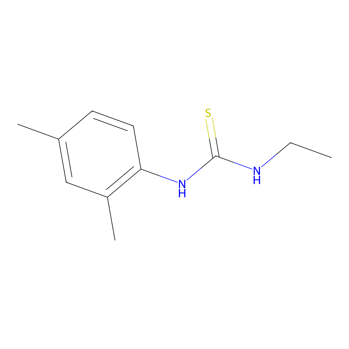 Thiourea, N-(2,4-dimethylphenyl)-N'-ethyl- molecular structure, CAS 52266-79-2