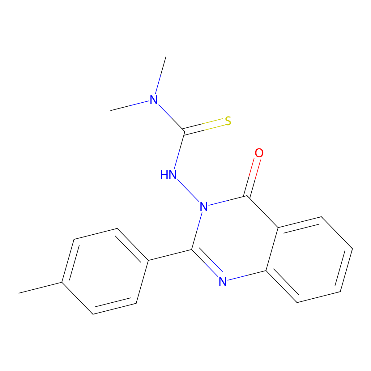 N,N-dimethyl-N'-(2-(4-methylphenyl)-4-oxo-3(4H)-quinazolinyl)thiourea molecular structure, CAS 522660-12-4