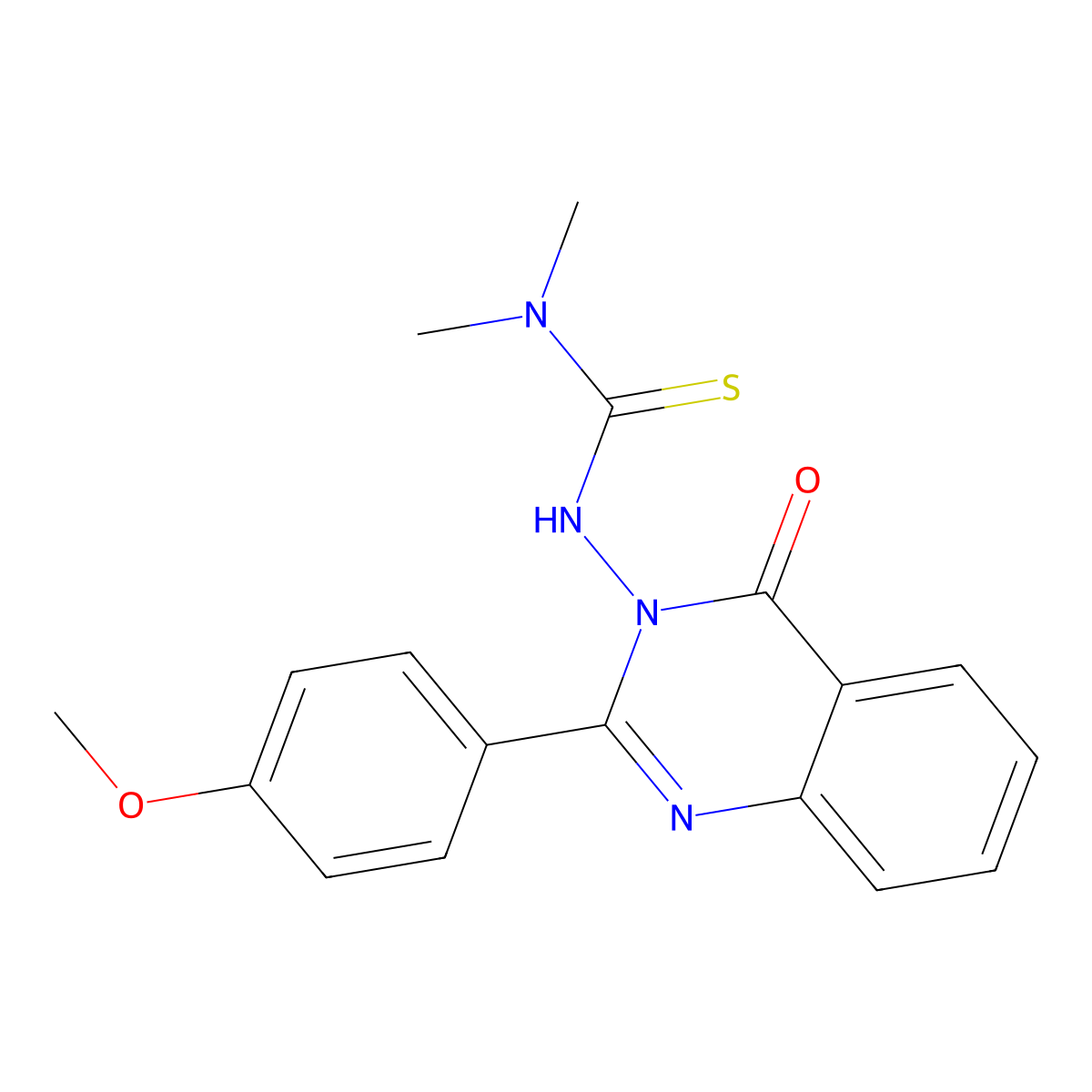 3-[2-(4-Methoxyphenyl)-4-oxoquinazolin-3-yl]-1,1-dimethylthiourea molecular structure, CAS 522660-13-5