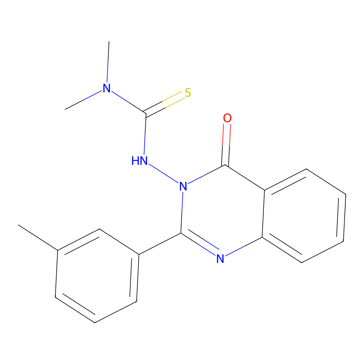 1,1-dimethyl-3-[2-(3-methylphenyl)-4-oxoquinazolin-3(4H)-yl]thiourea molecular structure, CAS 522660-14-6