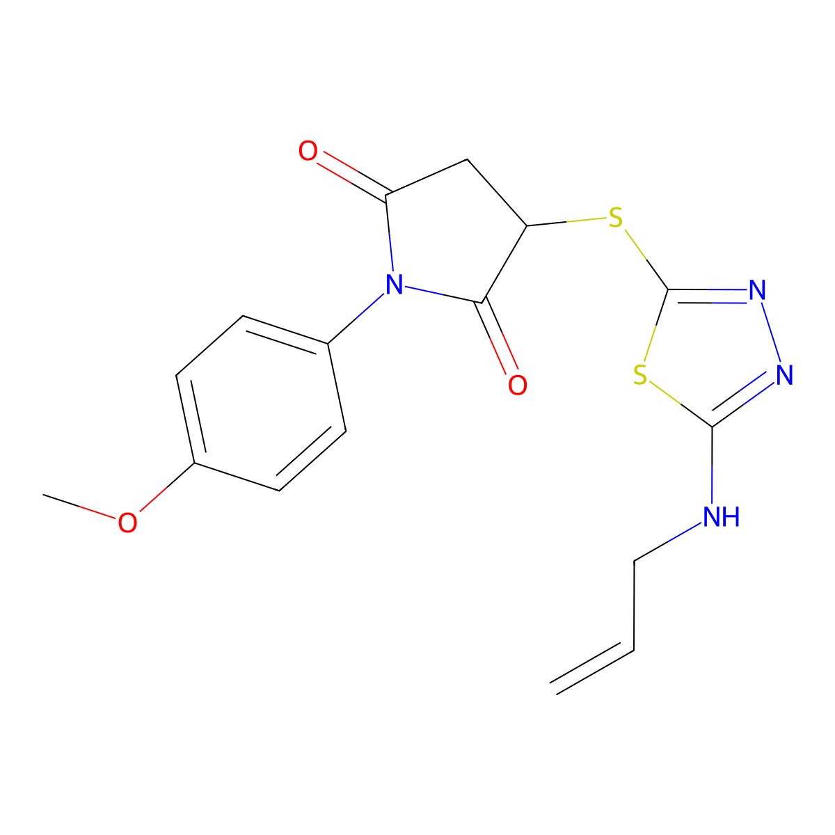 1-(4-Methoxyphenyl)-3-{[5-(prop-2-en-1-ylamino)-1,3,4-thiadiazol-2-yl]sulfanyl}pyrrolidine-2,5-dione molecular structure, CAS 522660-17-9