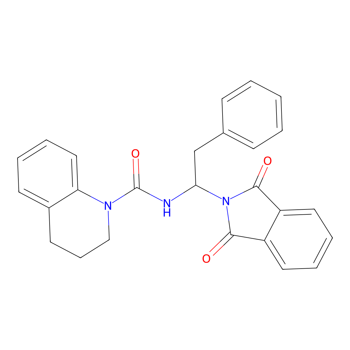 N-[1-(1,3-dioxoisoindol-2-yl)-2-phenylethyl]-3,4-dihydro-2H-quinoline-1-carboxamide molecular structure, CAS 522660-20-4