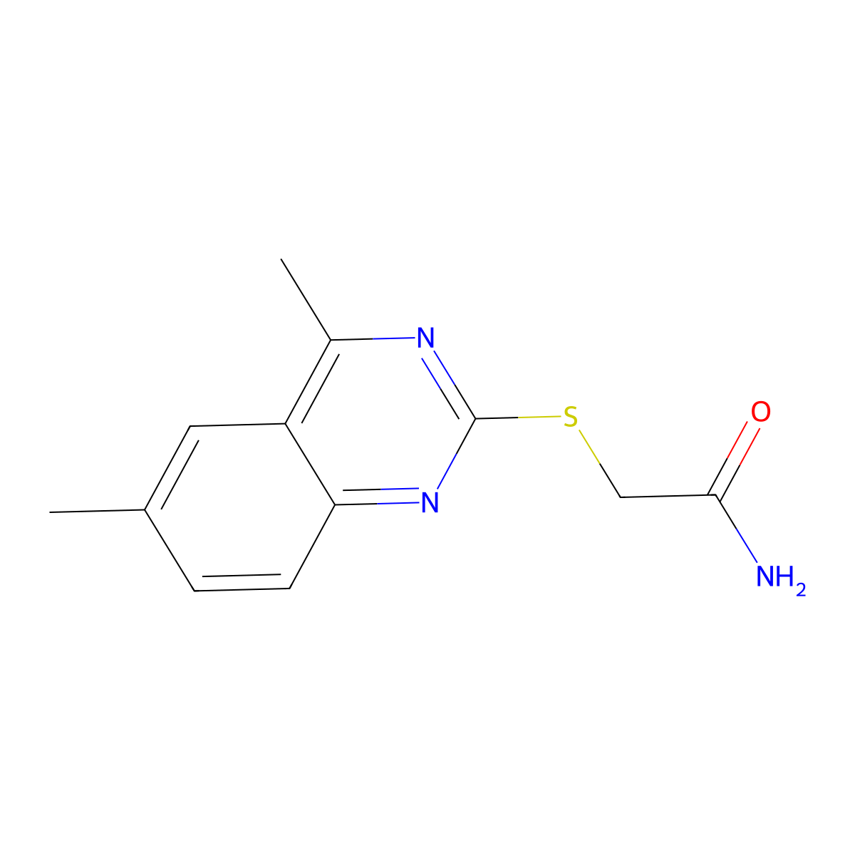 2-(4,6-Dimethyl-quinazolin-2-ylsulfanyl)-acetamide molecular structure, CAS 522660-23-7
