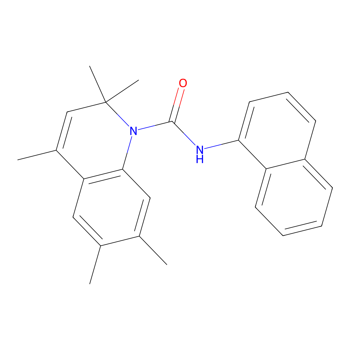 2,2,4,6,7-pentamethyl-N-(1-naphthyl)-1(2H)-quinolinecarboxamide molecular structure, CAS 522660-24-8