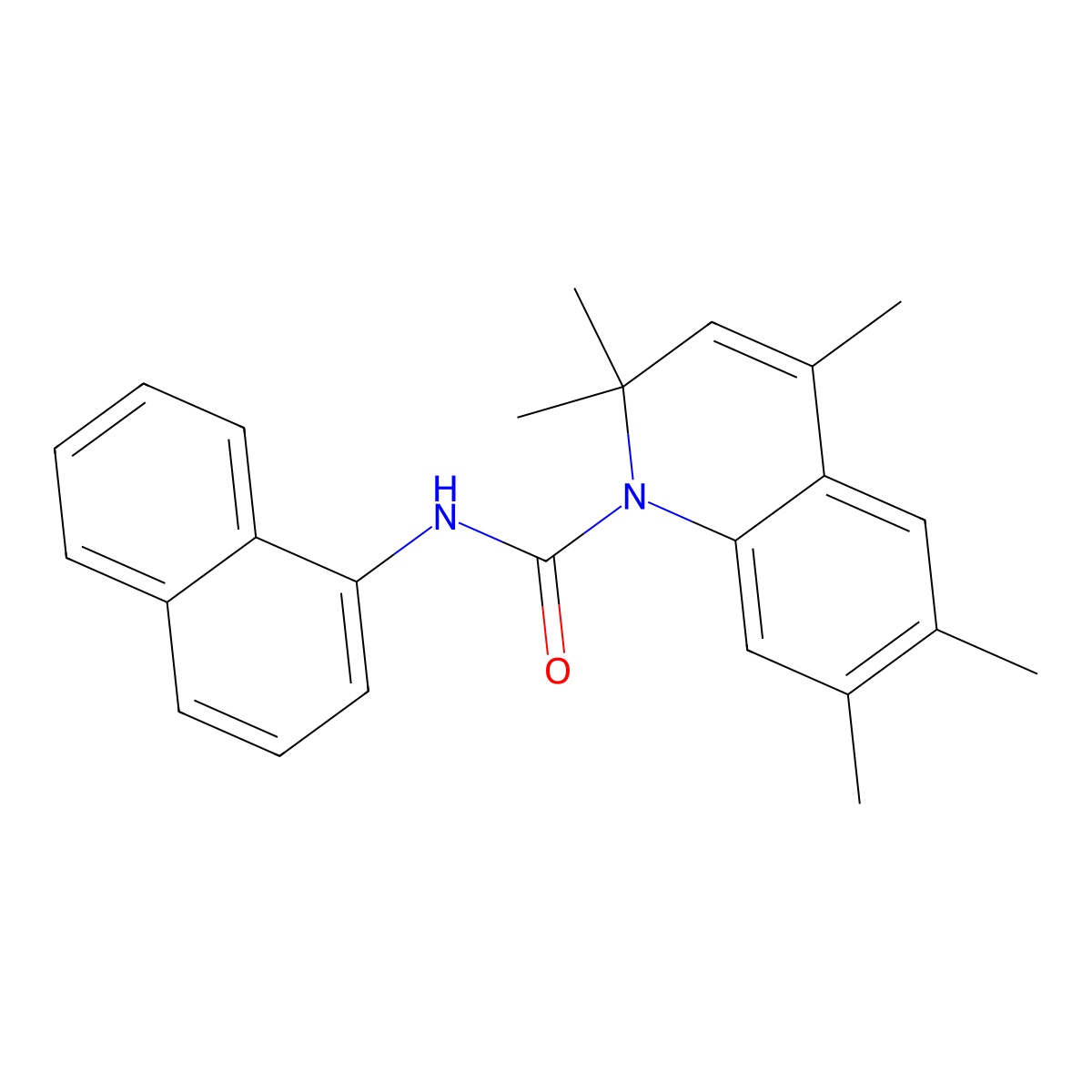 2,2,4,6,7-pentamethyl-N-(1-naphthyl)-1(2H)-quinolinecarboxamide molecular structure, CAS 522660-24-8