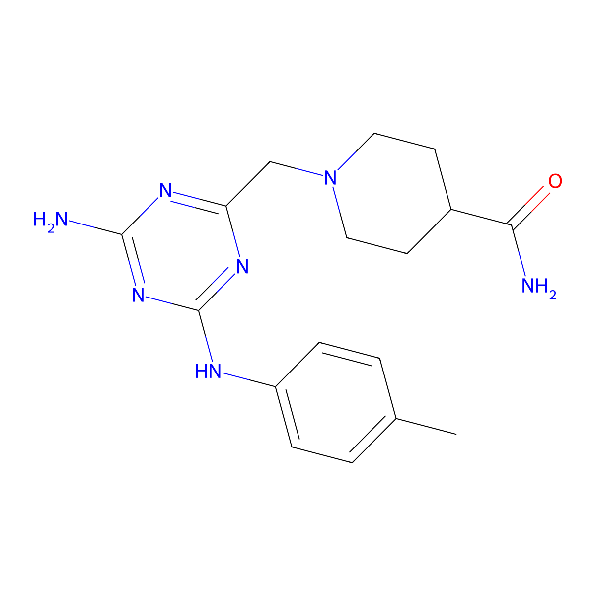1-({4-Amino-6-[(4-methylphenyl)amino]-1,3,5-triazin-2-yl}methyl)piperidine-4-carboxamide molecular structure, CAS 522660-39-5