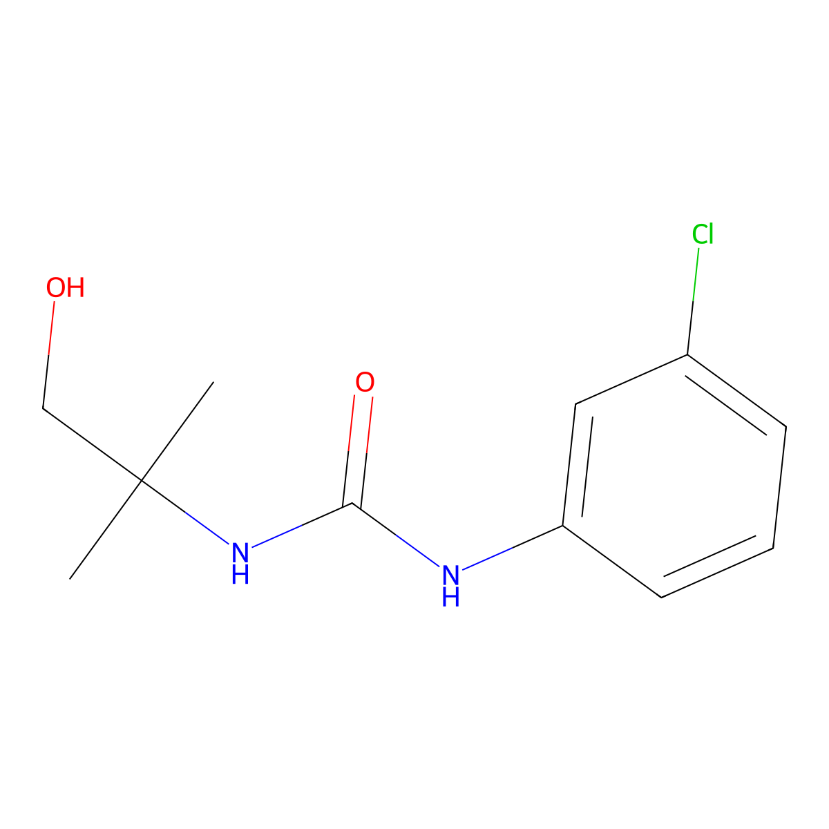1-(3-Chlorophenyl)-3-(1-hydroxy-2-methylpropan-2-yl)urea molecular structure, CAS 522660-64-6