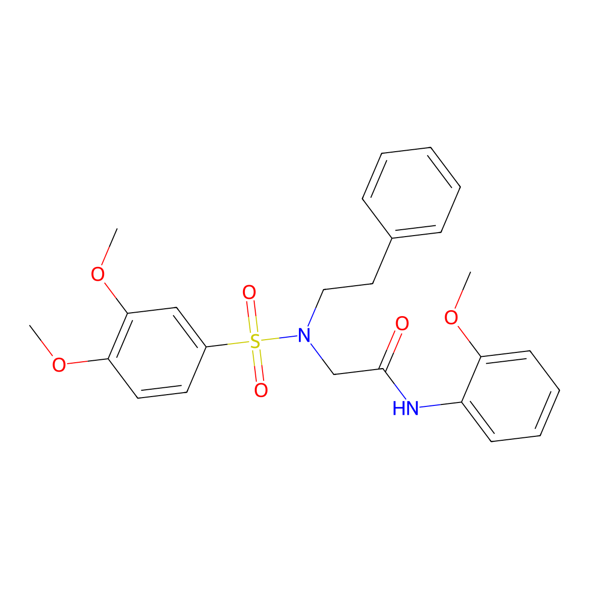 N~2~-[(3,4-dimethoxyphenyl)sulfonyl]-N-(2-methoxyphenyl)-N~2~-(2-phenylethyl)glycinamide molecular structure, CAS 522661-70-7