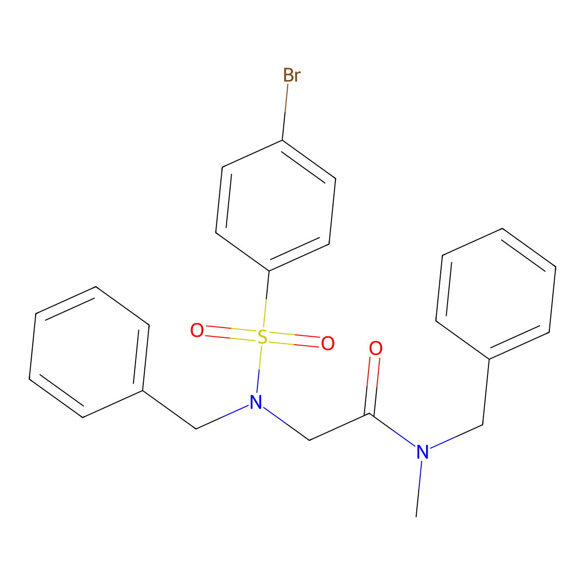 N-benzyl-2-[benzyl-(4-bromophenyl)sulfonylamino]-N-methylacetamide molecular structure, CAS 522661-97-8