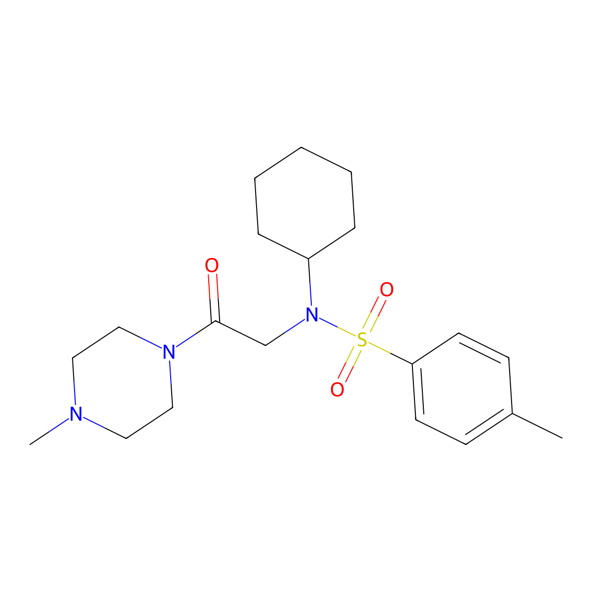 N-cyclohexyl-4-methyl-N-[2-(4-methylpiperazin-1-yl)-2-oxoethyl]benzenesulfonamide molecular structure, CAS 522662-01-7