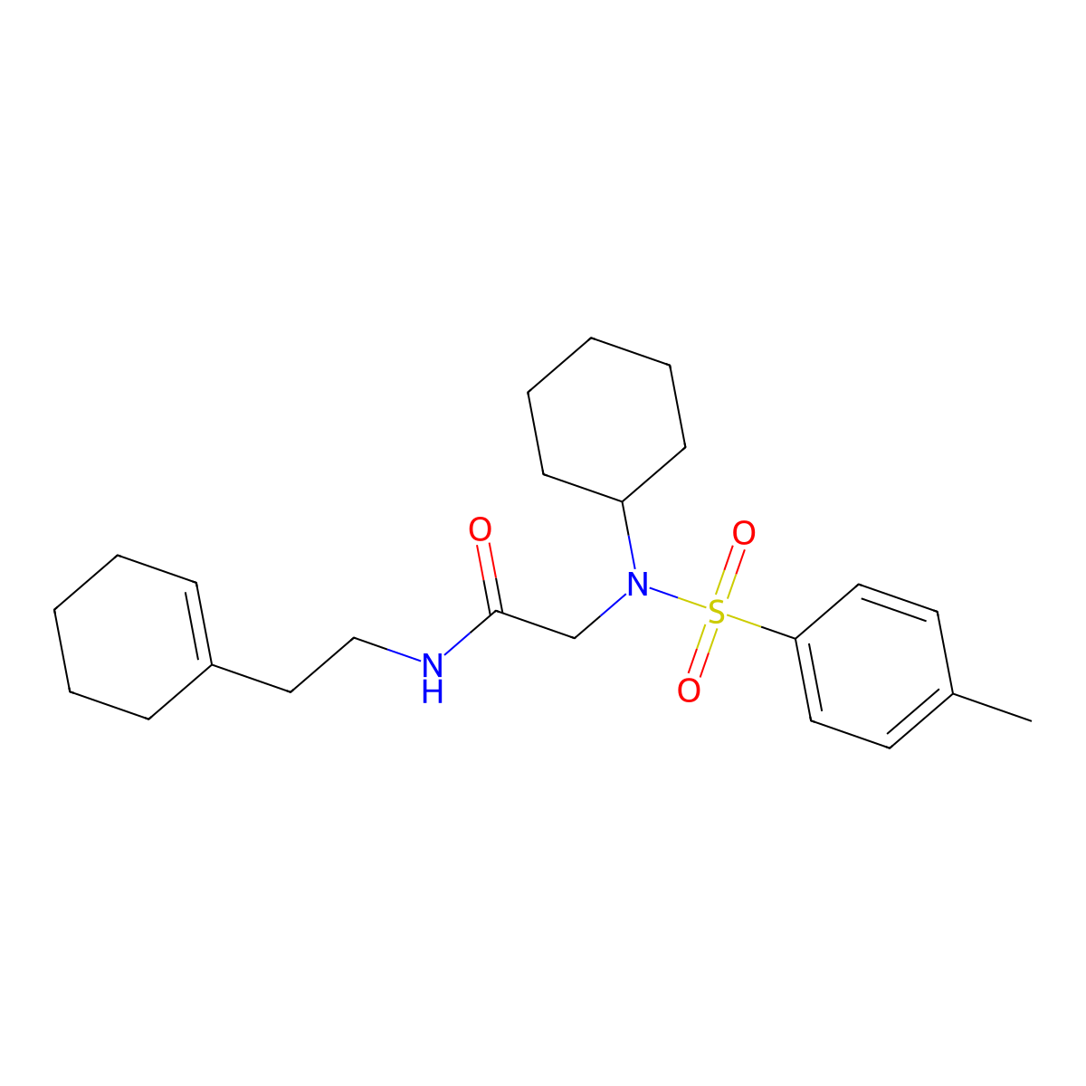 N-[2-(cyclohexen-1-yl)ethyl]-2-[cyclohexyl-(4-methylphenyl)sulfonylamino]acetamide molecular structure, CAS 522662-78-8