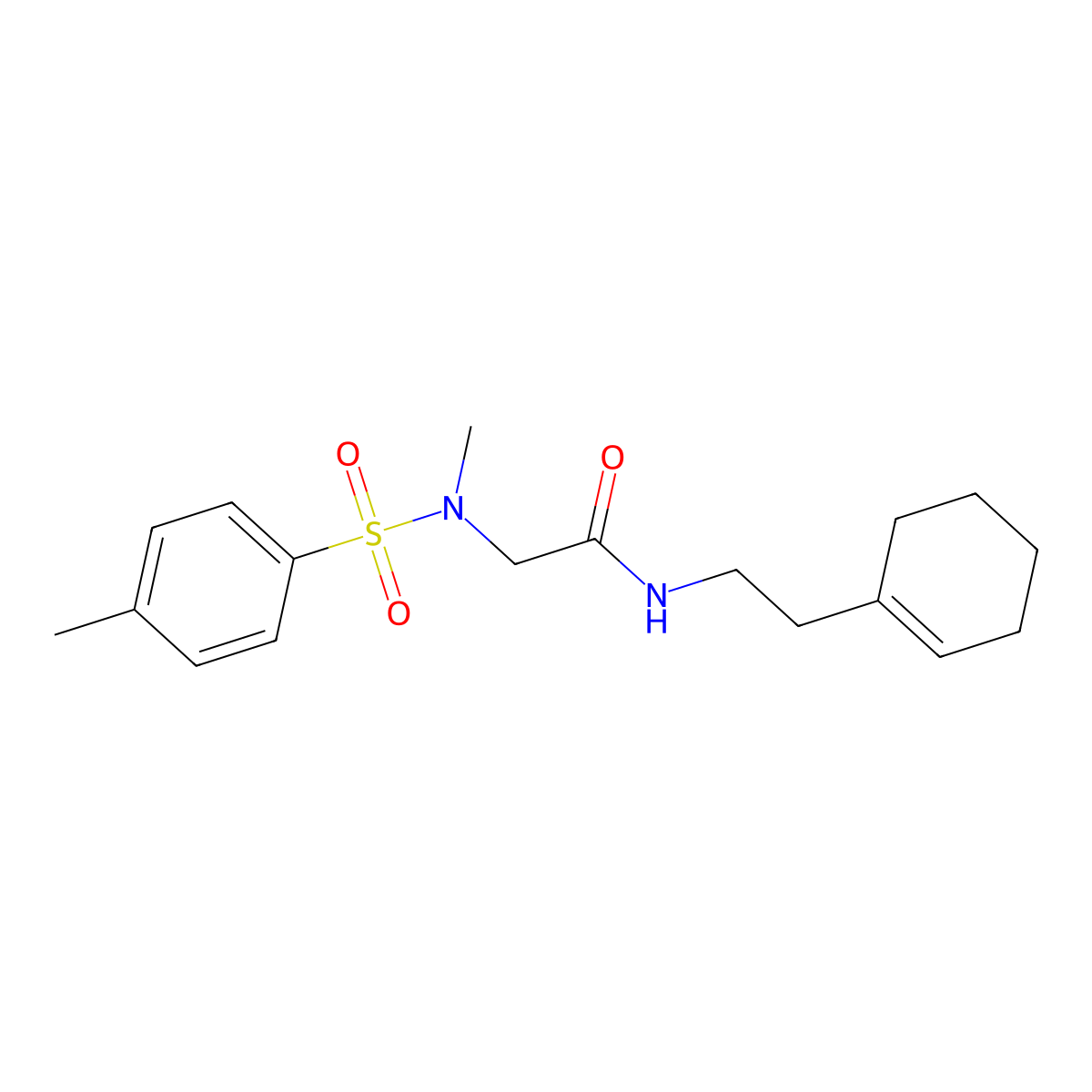 N-[2-(cyclohexen-1-yl)ethyl]-2-[methyl-(4-methylphenyl)sulfonylamino]acetamide molecular structure, CAS 522662-83-5