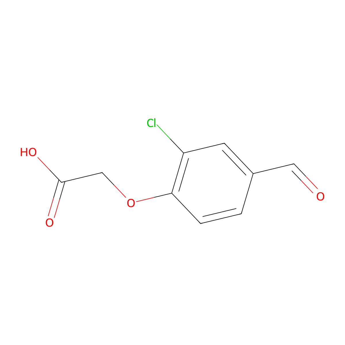 2-(2-Chloro-4-formylphenoxy)acetic acid molecular structure, CAS 52268-20-9