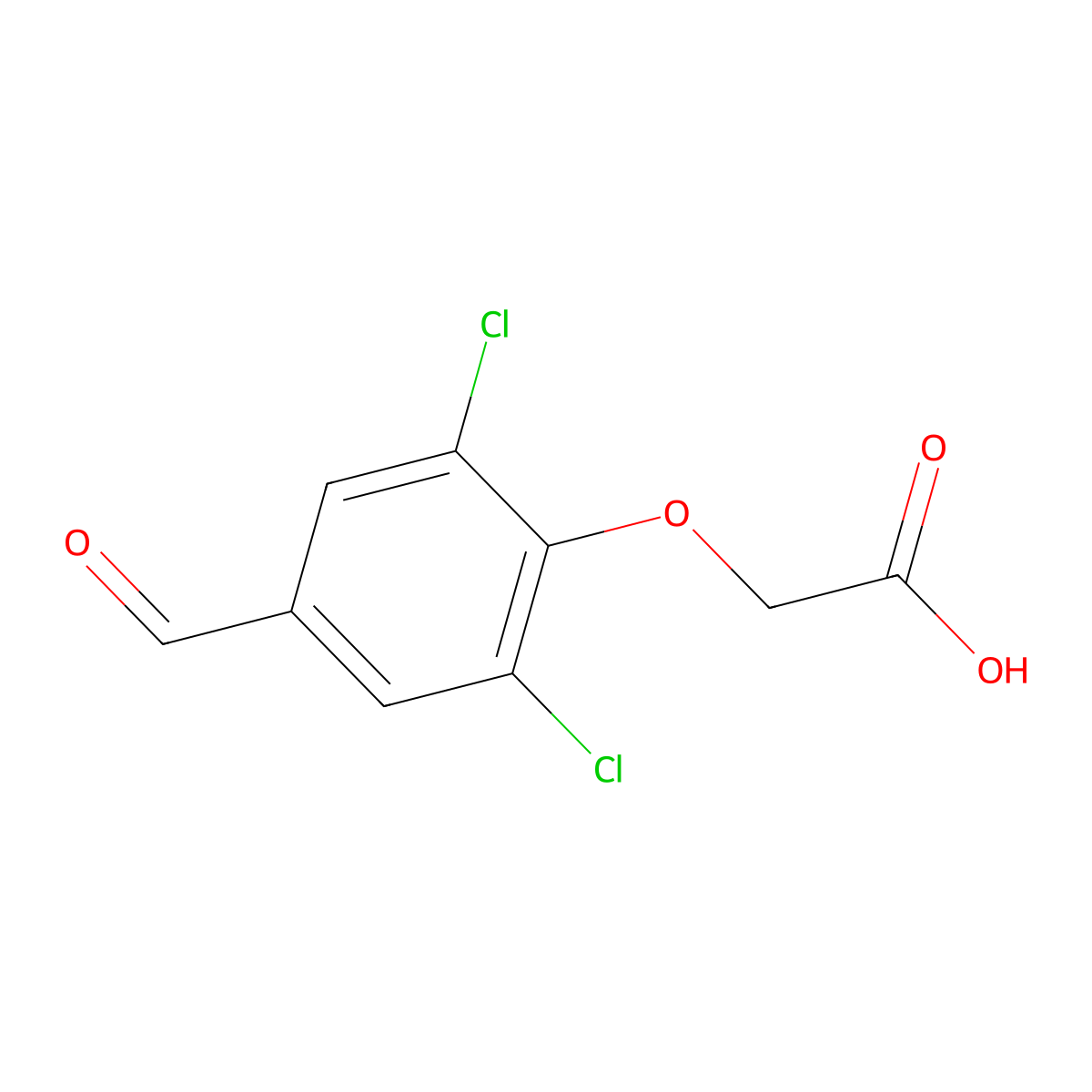 2-(2,6-Dichloro-4-formylphenoxy)acetic acid molecular structure, CAS 52268-21-0