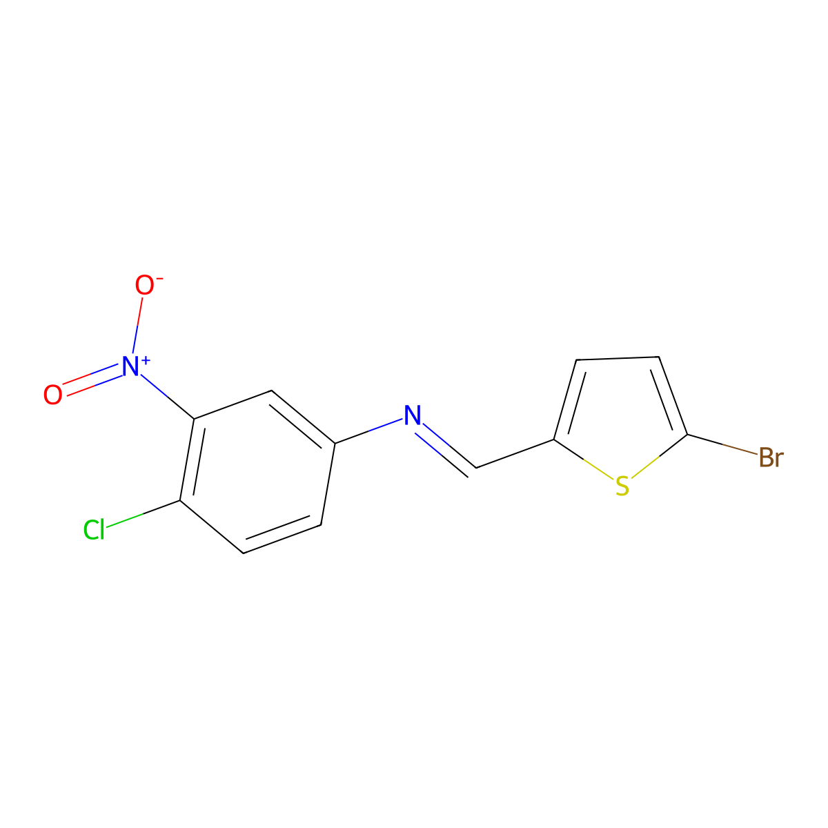 1-(5-bromothiophen-2-yl)-N-(4-chloro-3-nitrophenyl)methanimine molecular structure, CAS 5227-04-3