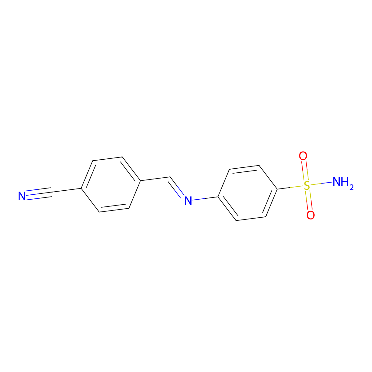 4-{[(e)-(4-Cyanophenyl)methylidene]amino}benzenesulfonamide molecular structure, CAS 5227-20-3