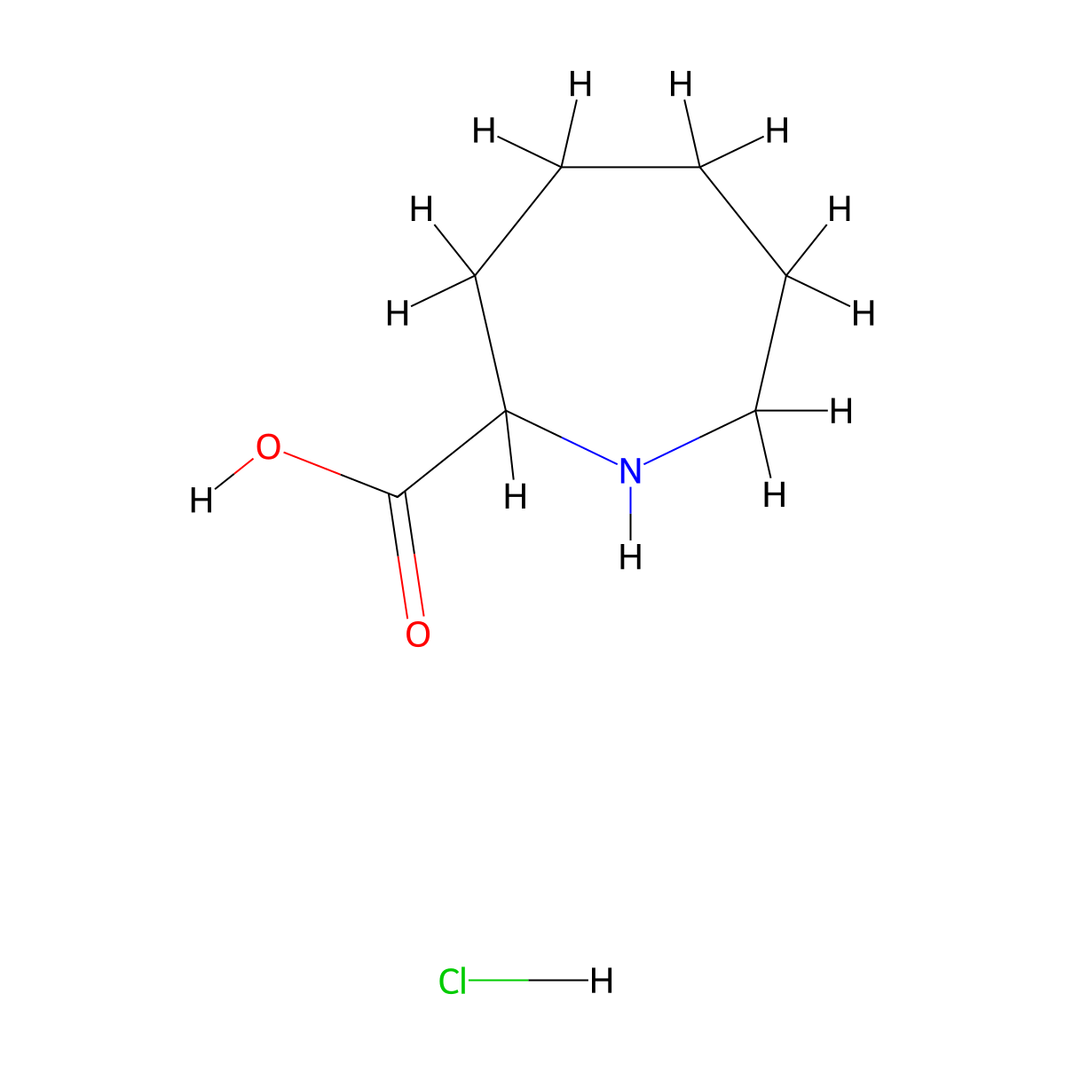 Azepane-2-carboxylic Acid Hydrochloride molecular structure, CAS 5227-52-1