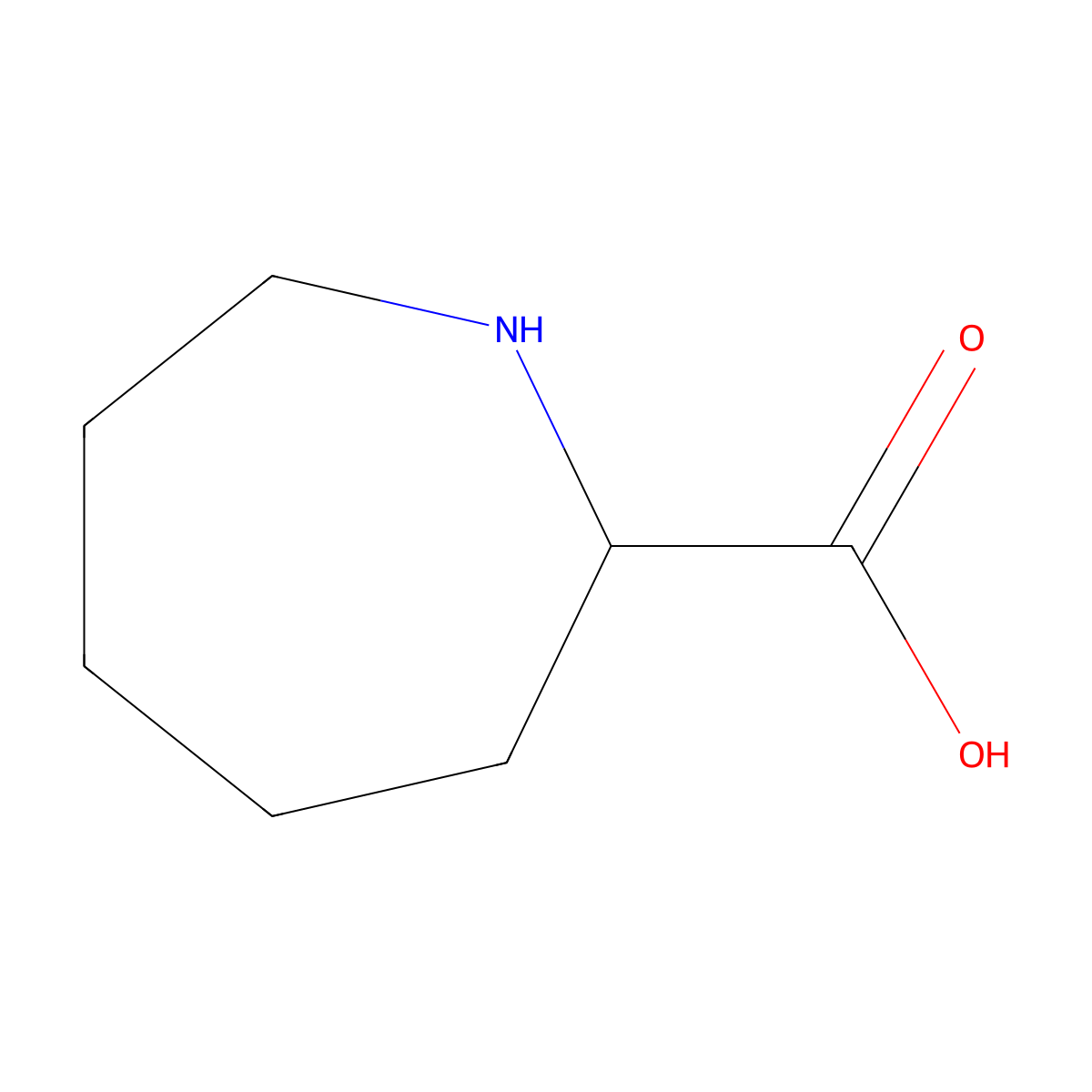 Azepan-2-carboxylic acid molecular structure, CAS 5227-53-2