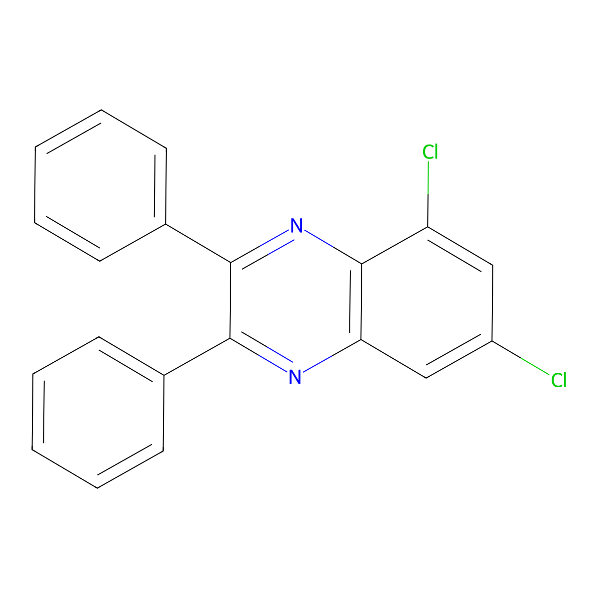5,7-Dichloro-2,3-diphenylquinoxaline molecular structure, CAS 5227-63-4
