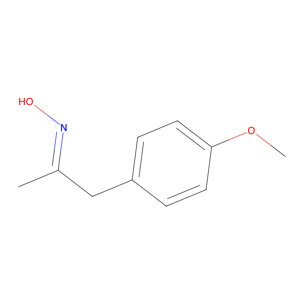 2-Propanone, 1-(4-methoxyphenyl)-, oxime molecular structure, CAS 52271-41-7