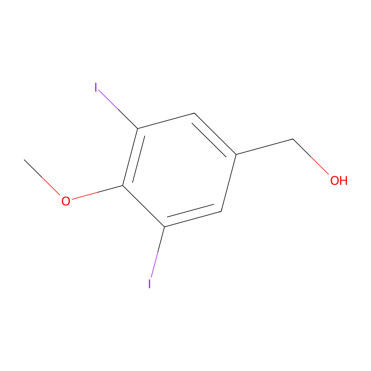 (3,5-Diiodo-4-methoxyphenyl)methanol molecular structure, CAS 52273-41-3