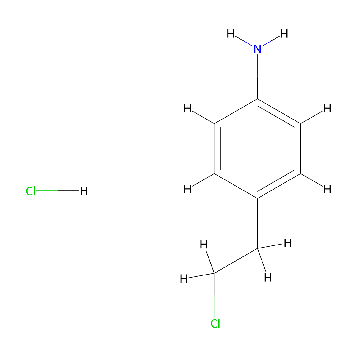 Aniline, p-(2-chloroethyl)-, hydrochloride molecular structure, CAS 52273-60-6