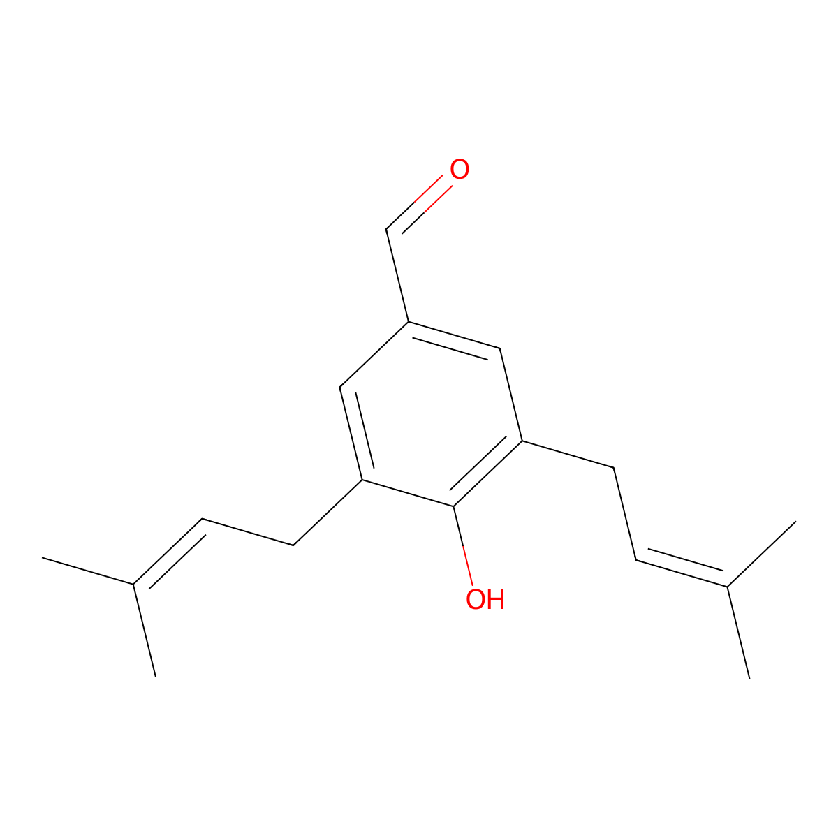 3,5-Diprenyl-4-hydroxybenzaldehyde molecular structure, CAS 52275-04-4