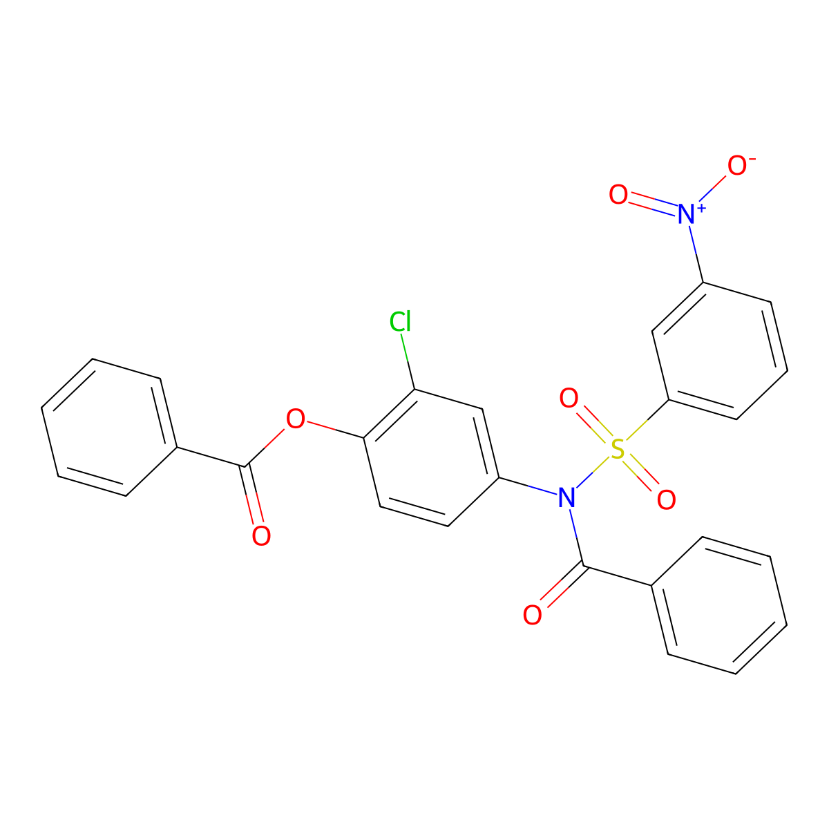 4-[Benzoyl(3-nitrobenzene-1-sulfonyl)amino]-2-chlorophenyl benzoate molecular structure, CAS 5228-11-5