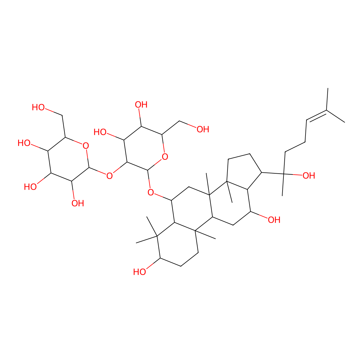 Ginsenoside Rf molecular structure, CAS 52286-58-5