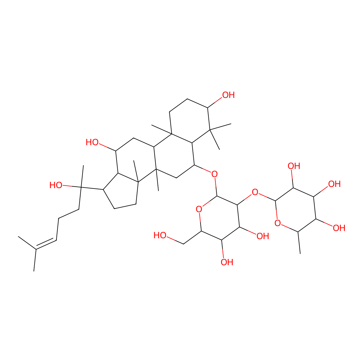 Ginsenoside Rg2 molecular structure, CAS 52286-74-5