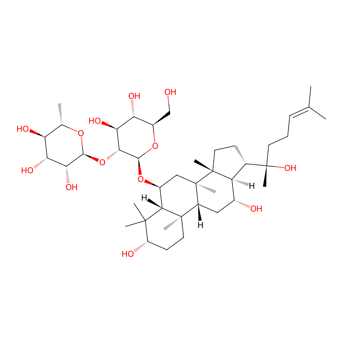 Ginsenoside Rg2 molecular structure, CAS 52286-74-5
